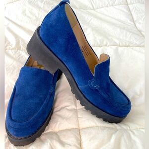 Blue Suede Loafers - size 6.5 Hush Puppies